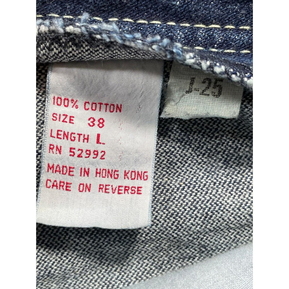 Vintage Jordache Mens 38 Jeans Dark Blue High Rise Straight Leg Thick Stitch - Picture 2 of 16